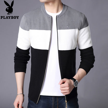 Importé - Playboy Cardigan Jacket Pull-over à Zip Pour hommes