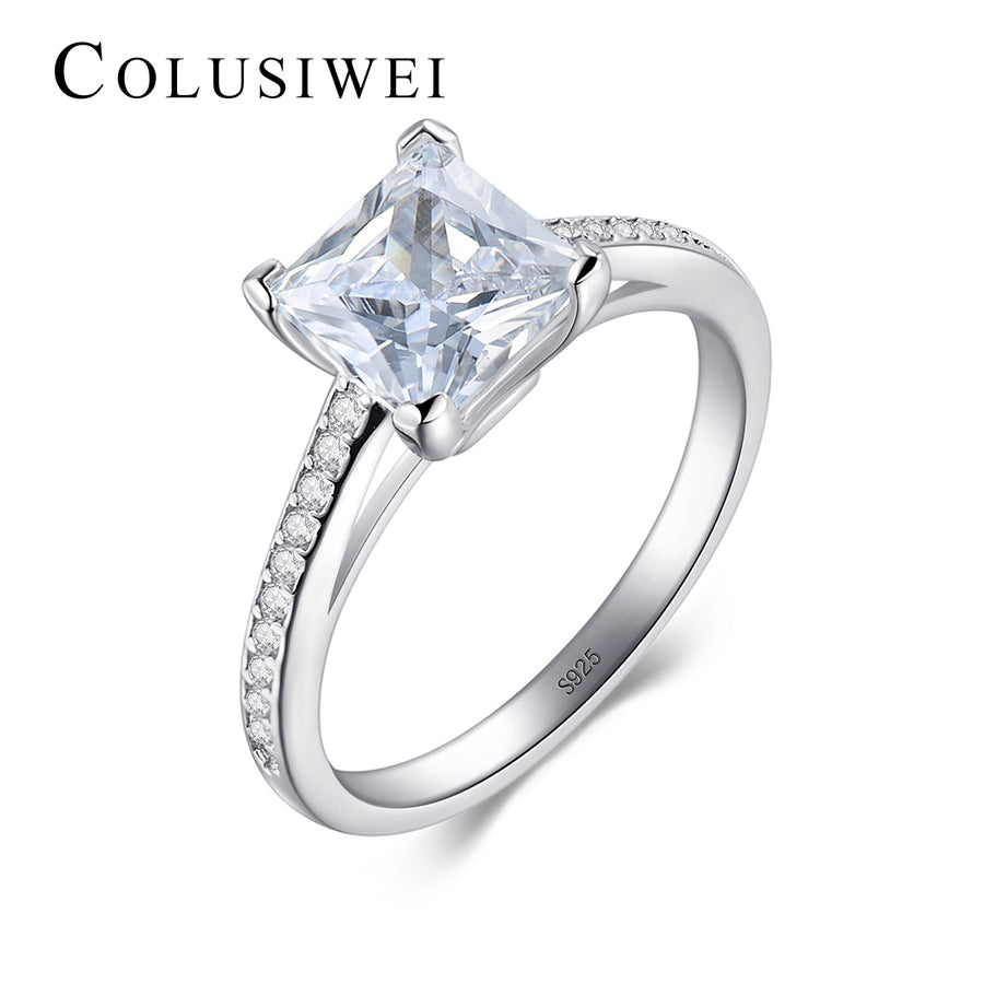 Importé - Bague Carrée en Argent