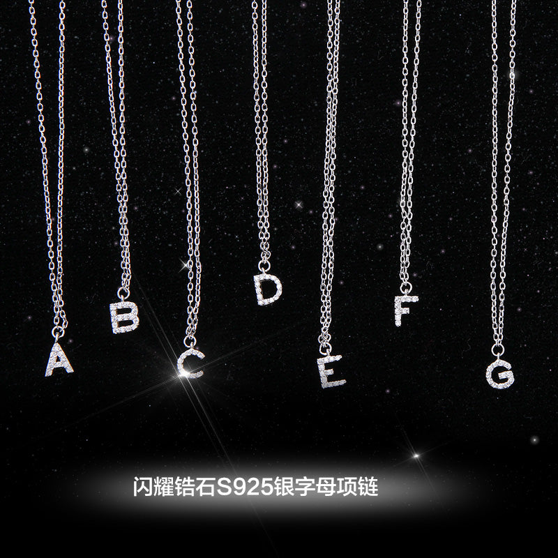 Importé - Collier Pendentif Argent en Lettre