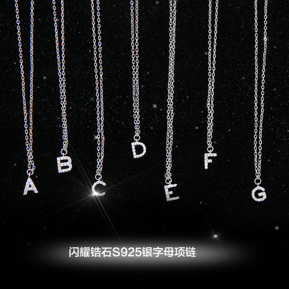 Importé - Collier Pendentif Argent en Lettre