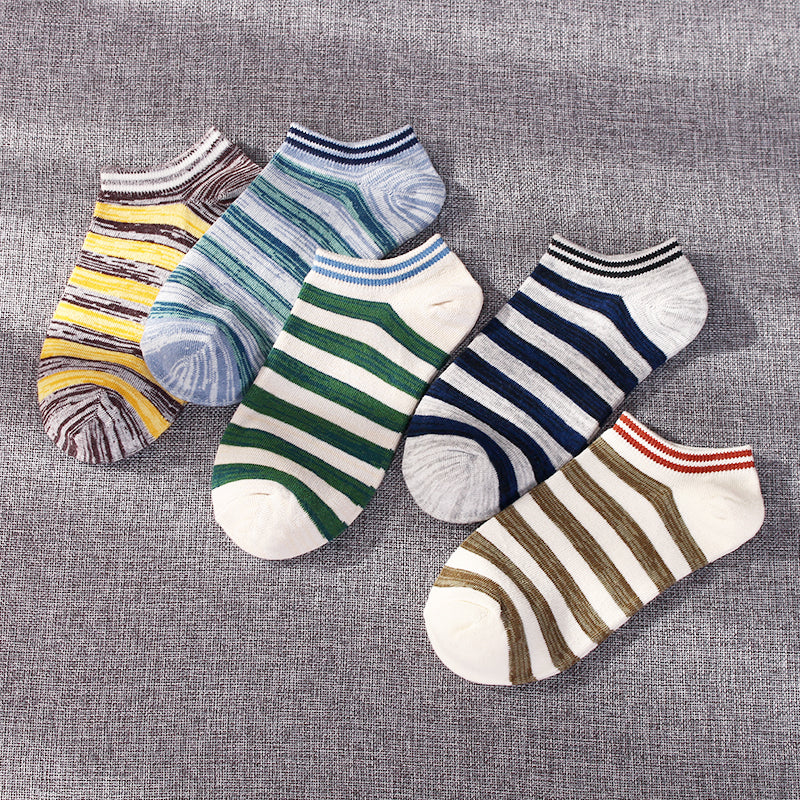 Importé - Lot de 5 Paires de Chaussettes Sport A Rayures 100% Coton