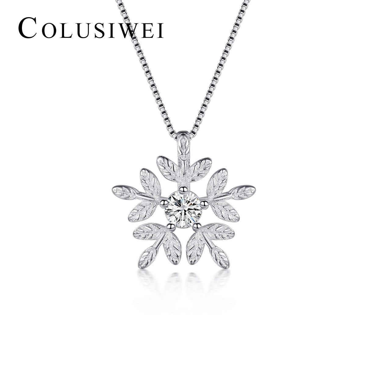 Importé - Complet Collier-Boucle D'oreille  Argent Flocon De Neige