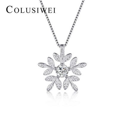 Importé - Complet Collier-Boucle D'oreille  Argent Flocon De Neige