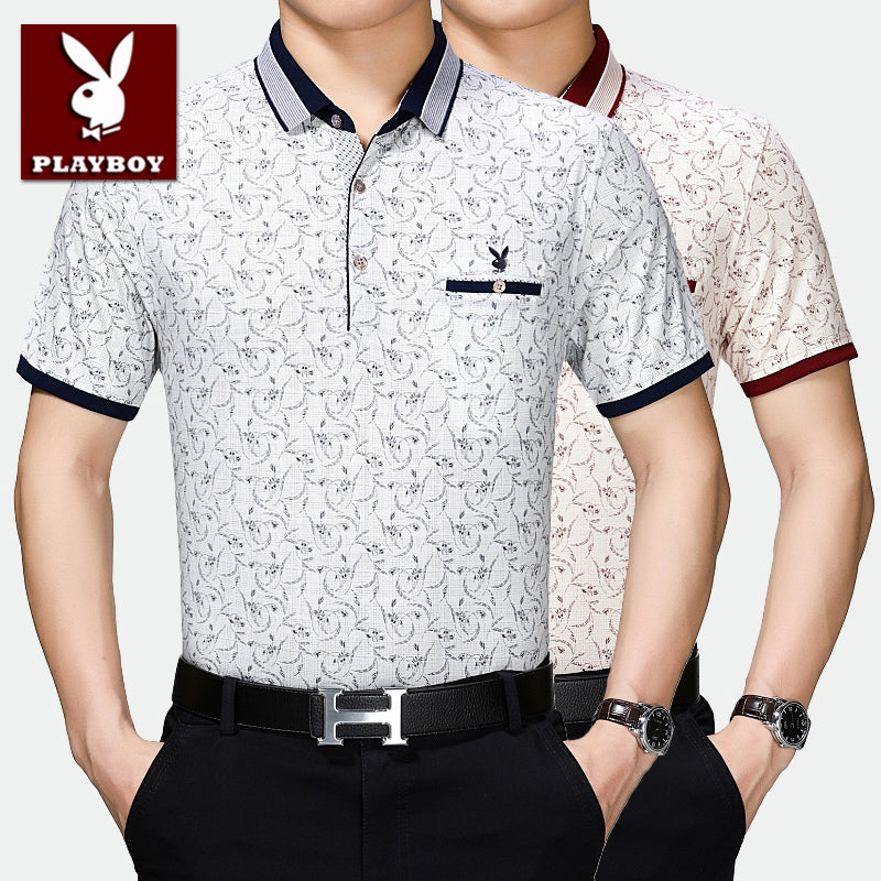 Importé - Polo T-Shirt Homme Imprimée Playboy à manches courtes