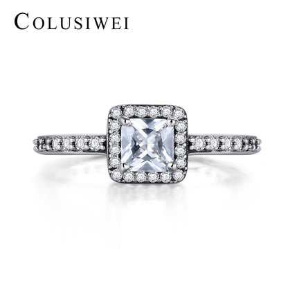 Importé -  Bague en Argent Sterling Carrée