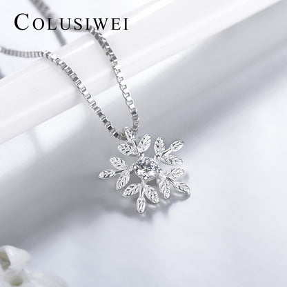 Importé - Complet Collier-Boucle D'oreille  Argent Flocon De Neige