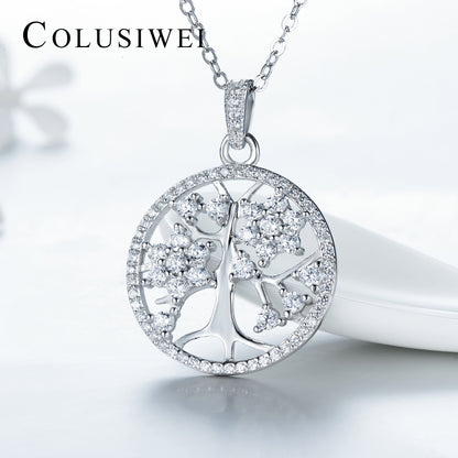 Importé - Collier Pendentif  Argent Motif Arbre