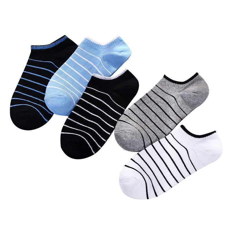 Importé - Lot de 5 Paires de Chaussettes Sport A Rayures 100% Coton