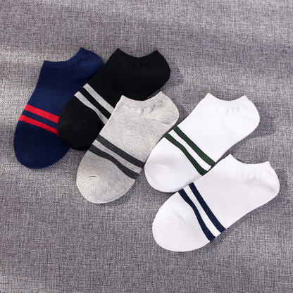 Importé - Lot de 5 Paires de Chaussettes Sport A Rayures 100% Coton