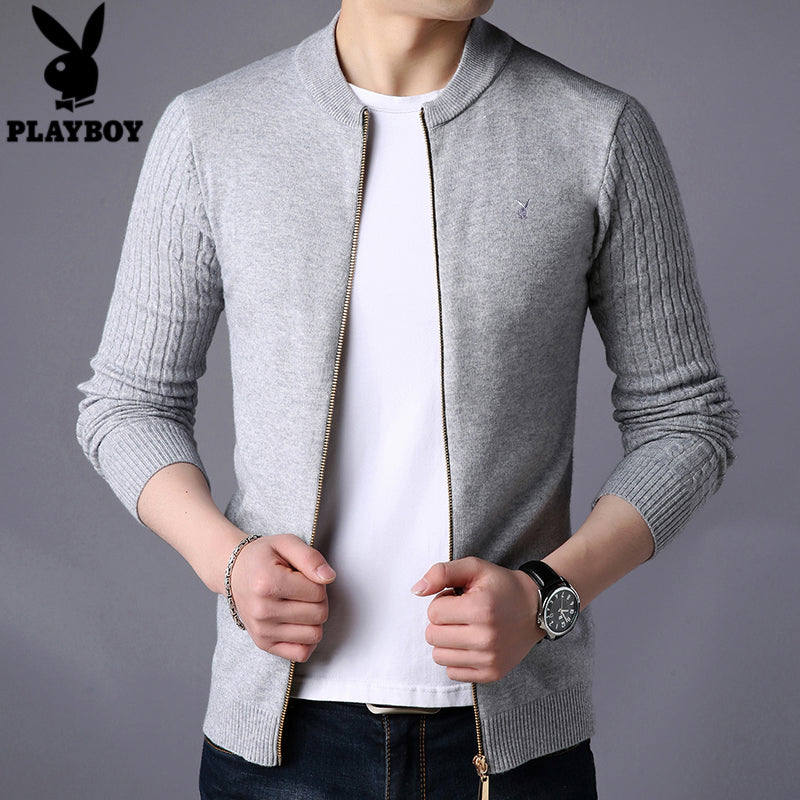 Importé - Playboy Cardigan Jacket Pull-over à Zip Pour hommes