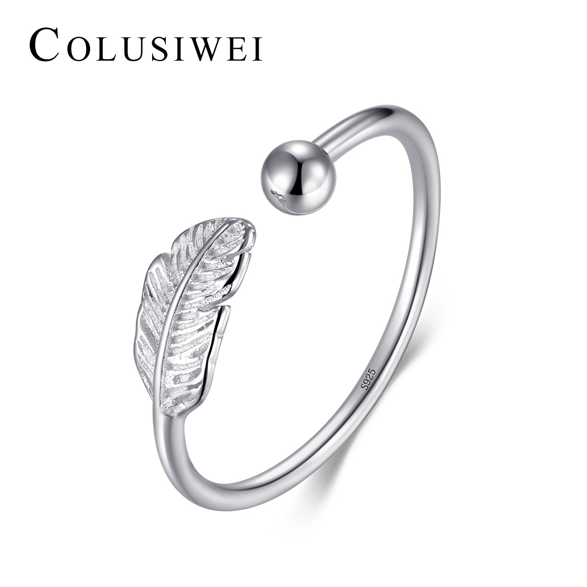 Importé -  Bague  en Plume Ouverte