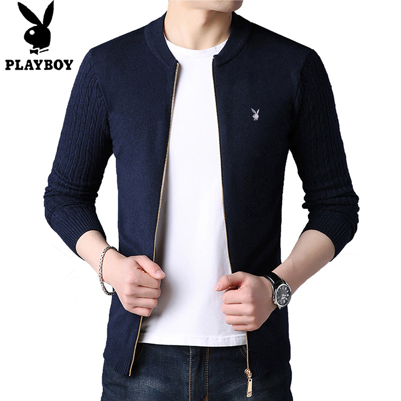 Importé - Playboy Cardigan Jacket Pull-over à Zip Pour hommes