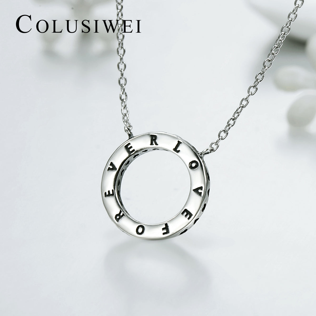 Importé - Collier Argent en forme de Cercle