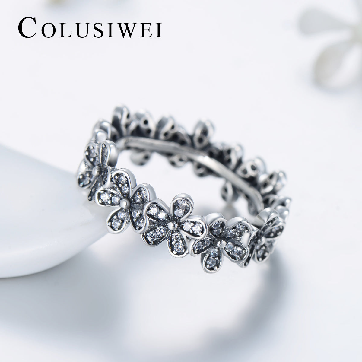 Importé - Bague Argent en Fleur