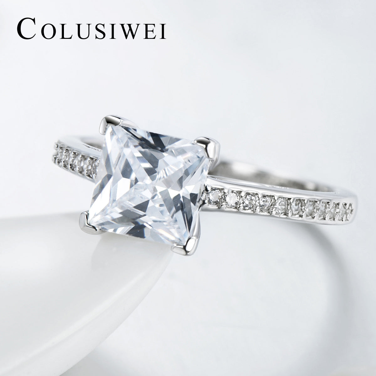 Importé - Bague Carrée en Argent