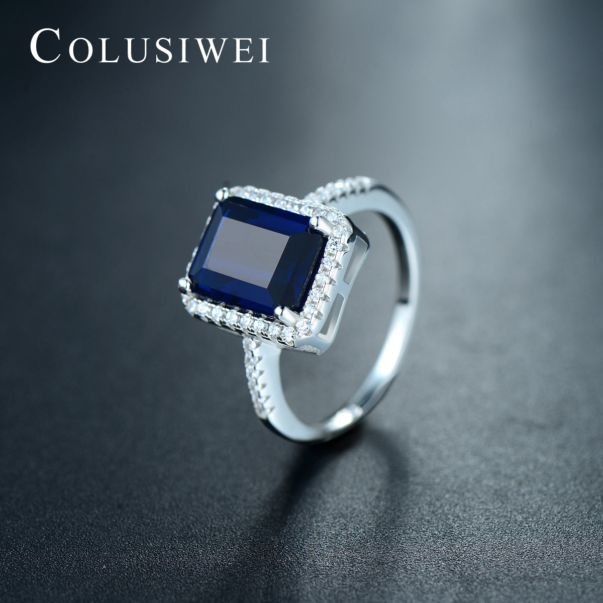 Importé -  Bague en Argent Palais Cristal Bleu