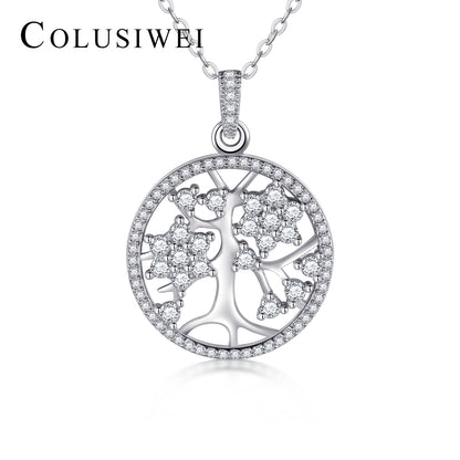 Importé - Collier Pendentif  Argent Motif Arbre