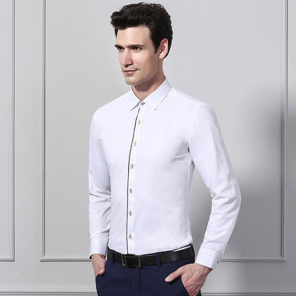 Importé - Chemise Homme Coton/Polyester à Manches Longues Slim Fit
