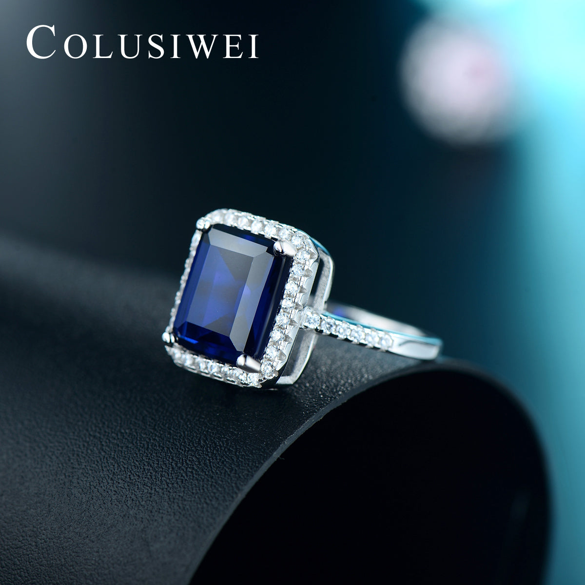 Importé -  Bague en Argent Palais Cristal Bleu
