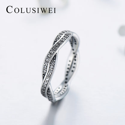 Importé -  Bague en Argent Torsadée