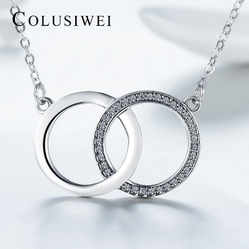 Importé - Collier Pendentif Entrelacé pour Femme en Argent