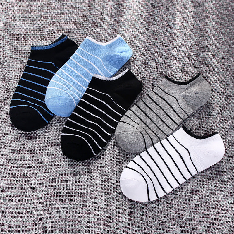 Importé - Lot de 5 Paires de Chaussettes Sport A Rayures 100% Coton