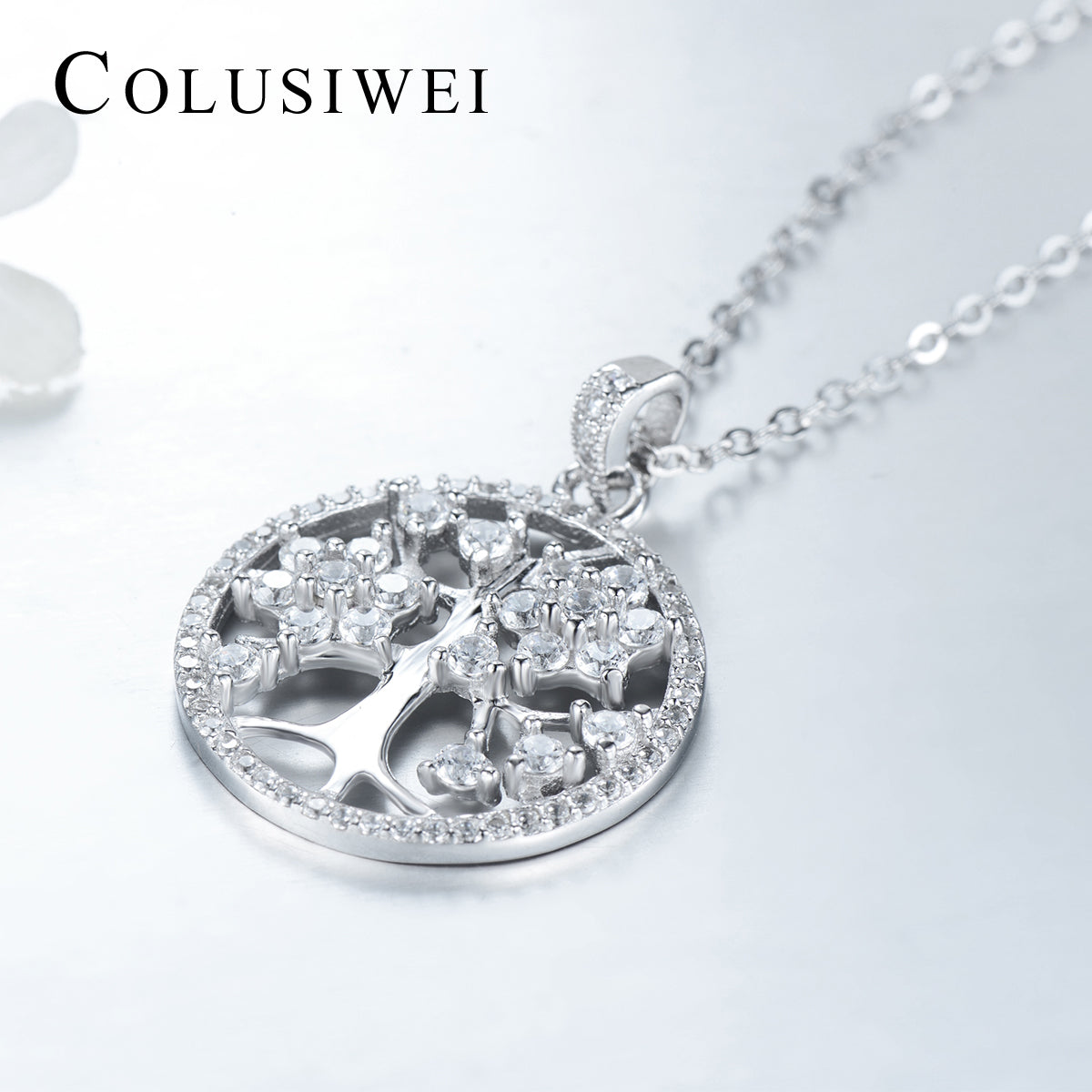Importé - Collier Pendentif  Argent Motif Arbre