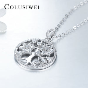 Importé - Collier Pendentif  Argent Motif Arbre