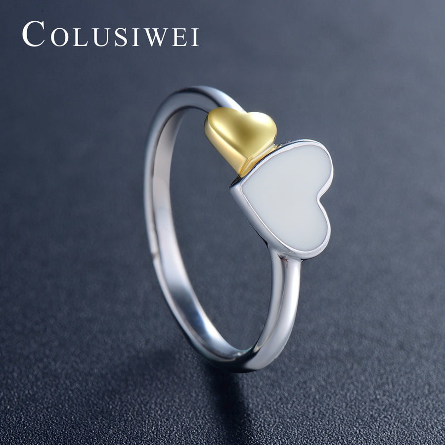 Importé -  Bague de Fiançailles en Double Cœur