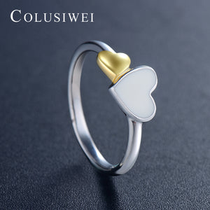 Importé -  Bague de Fiançailles en Double Cœur