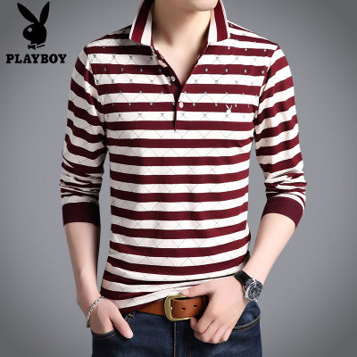 Importé - Polo T-shirt Hommes Playboy en Coton à manches longues