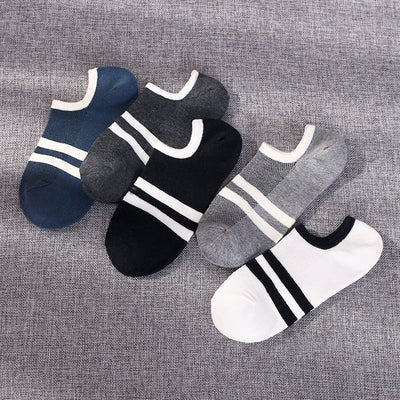 Importé - Lot de 5 Paires de Chaussettes Sport A Rayures 100% Coton