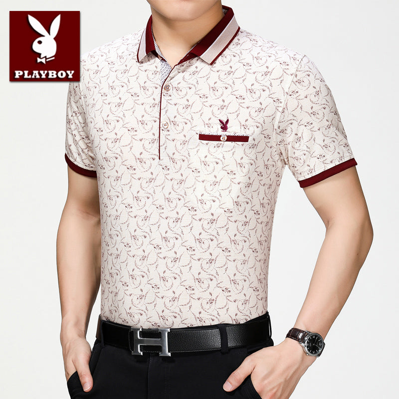 Importé - Polo T-Shirt Homme Imprimée Playboy à manches courtes