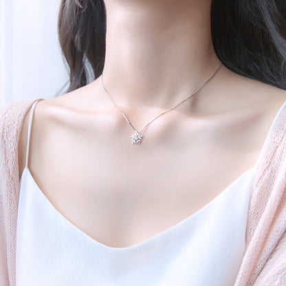 Importé - Complet Collier-Boucle D'oreille  Argent Flocon De Neige