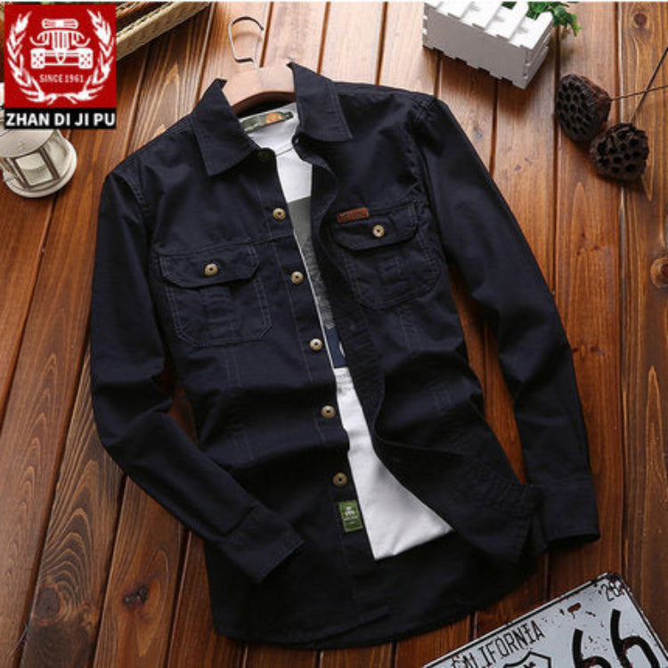 Importé - Chemise Homme Pur Coton Lourd Slim Manche Longue