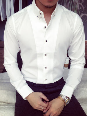 Importé - Chemise de Cérémonie Slim Fit à Manches Longues