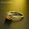 Importé -  Bague Argent Motif Carrée de couleur Jaune Or