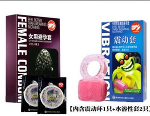 SEXTOYS Préservatifs Pour Femmes Ultra - Fin + Anneau Vibrant