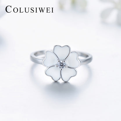 Importé -  Bague Argent en Étamine blanche