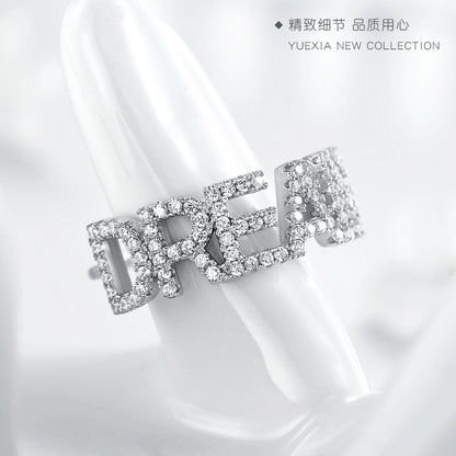 Importé -  Bague Argent Dames en Lettre