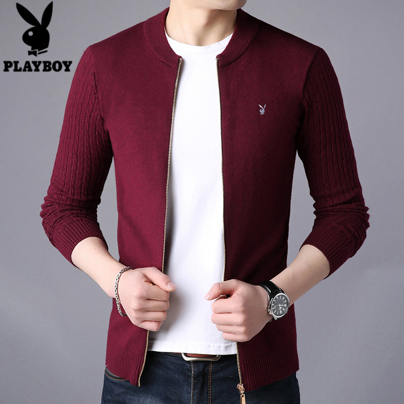 Importé - Playboy Cardigan Jacket Pull-over à Zip Pour hommes