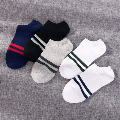 Importé - Lot de 5 Paires de Chaussettes Sport A Rayures 100% Coton
