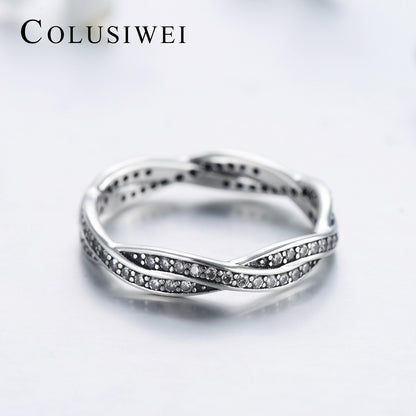 Importé -  Bague en Argent Torsadée