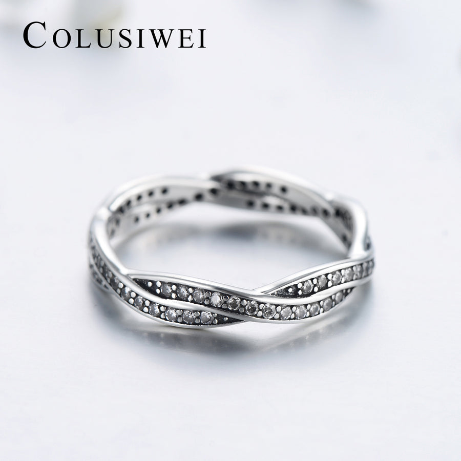 Importé -  Bague en Argent Torsadée