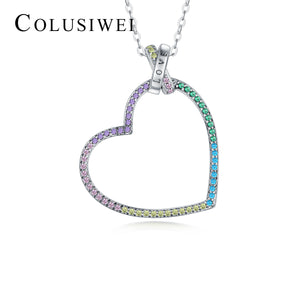 Importé - Collier en Argent en Forme de Cœur Cristal
