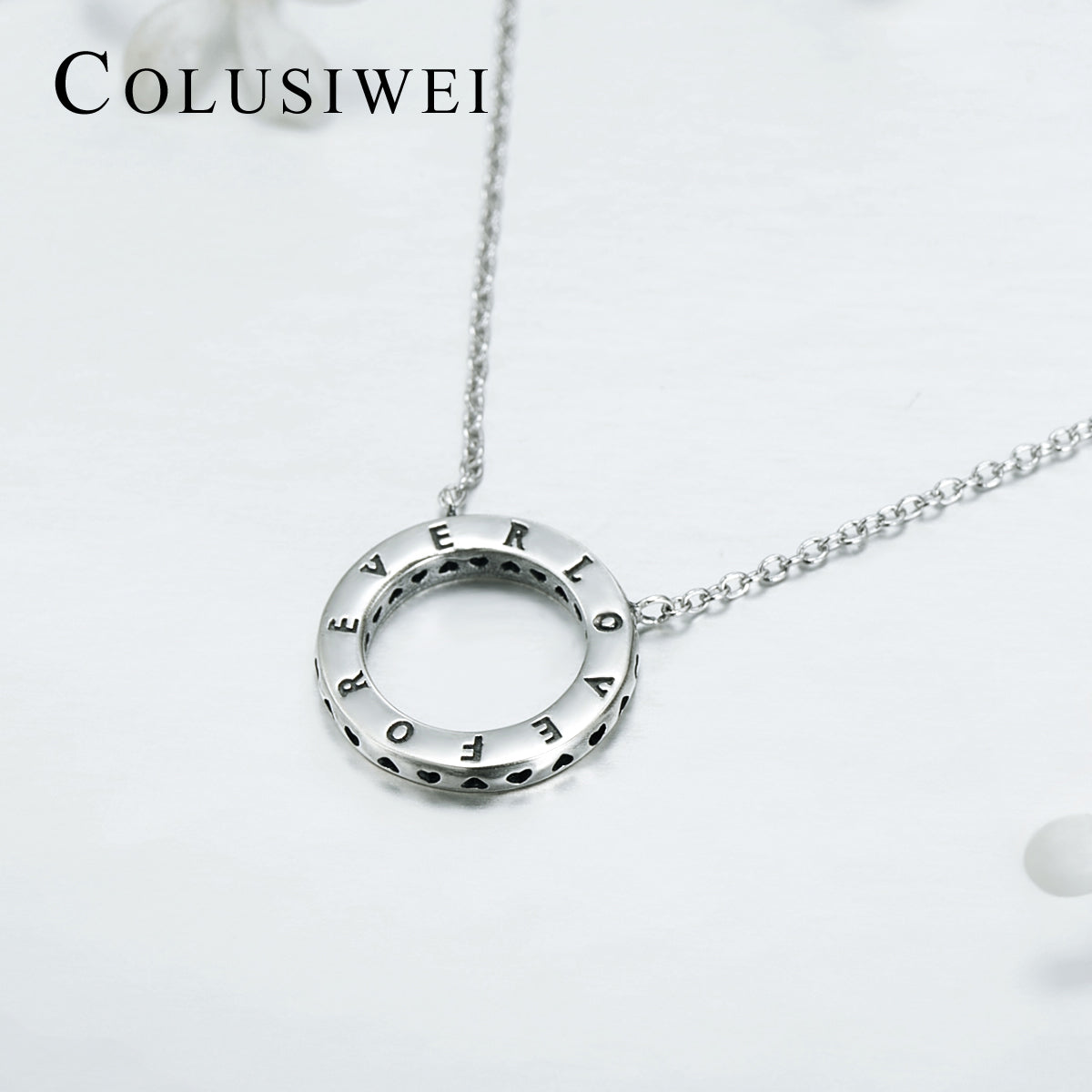 Importé - Collier Argent en forme de Cercle