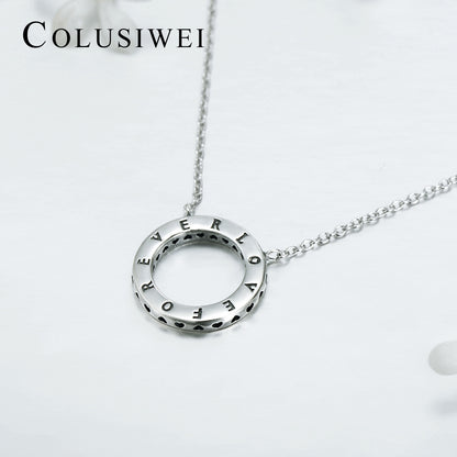 Importé - Collier Argent en forme de Cercle