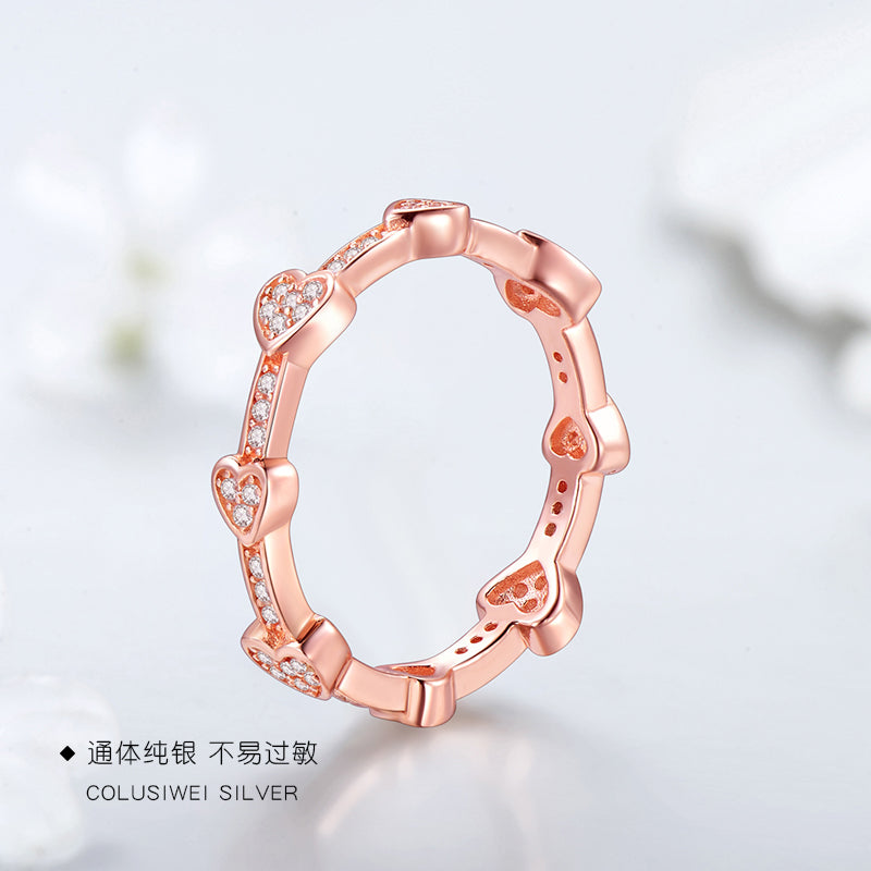 Importé - Anneau en Cœur Or Rose