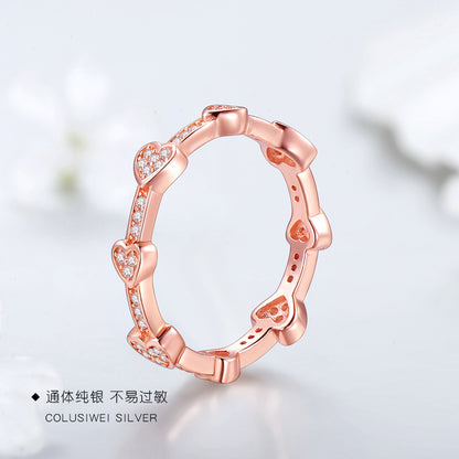 Importé - Anneau en Cœur Or Rose