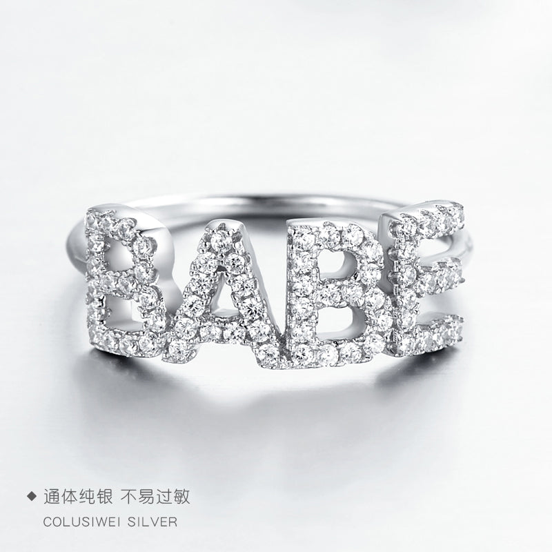 Importé -  Bague en Lettre Argent